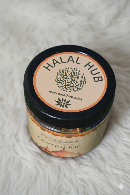 Quran Jar – handcrafted glass jar with 30 or 60 Quranic message scrolls in Urdu and English translation. Beautiful Islamic gift for Ramadan, Eid, and daily Quran inspiration. Premium packaging with ribbon and tag – perfect spiritual home decor.